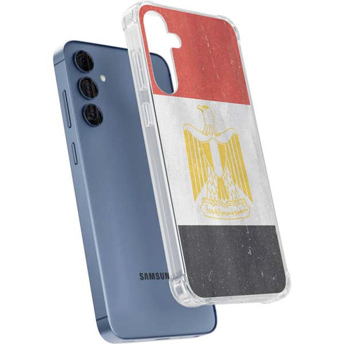 Egypt Flag Distressed Galaxy S24 Clear Case